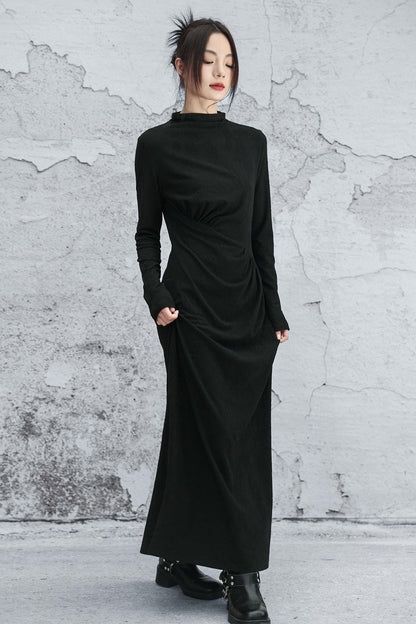 ブラックニットモードドレス