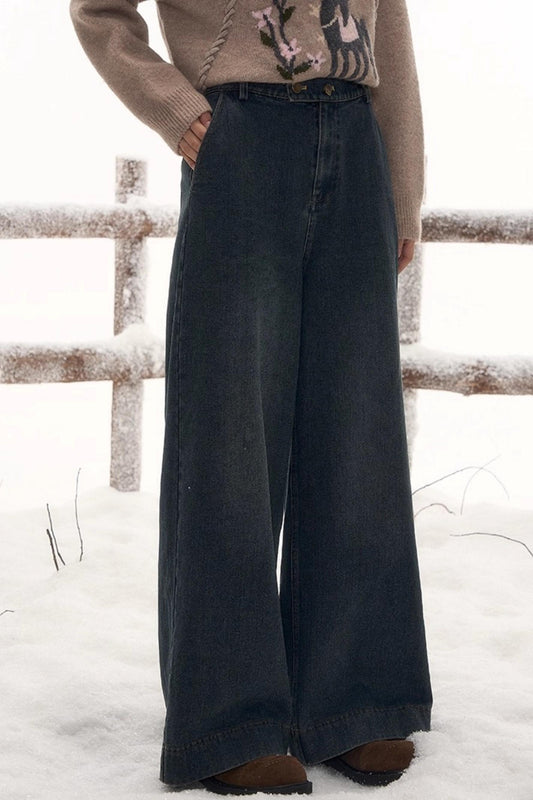 Osh wide-leg denim pants