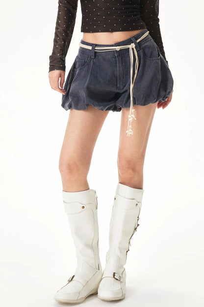 Retro Floral Denim Shorts
