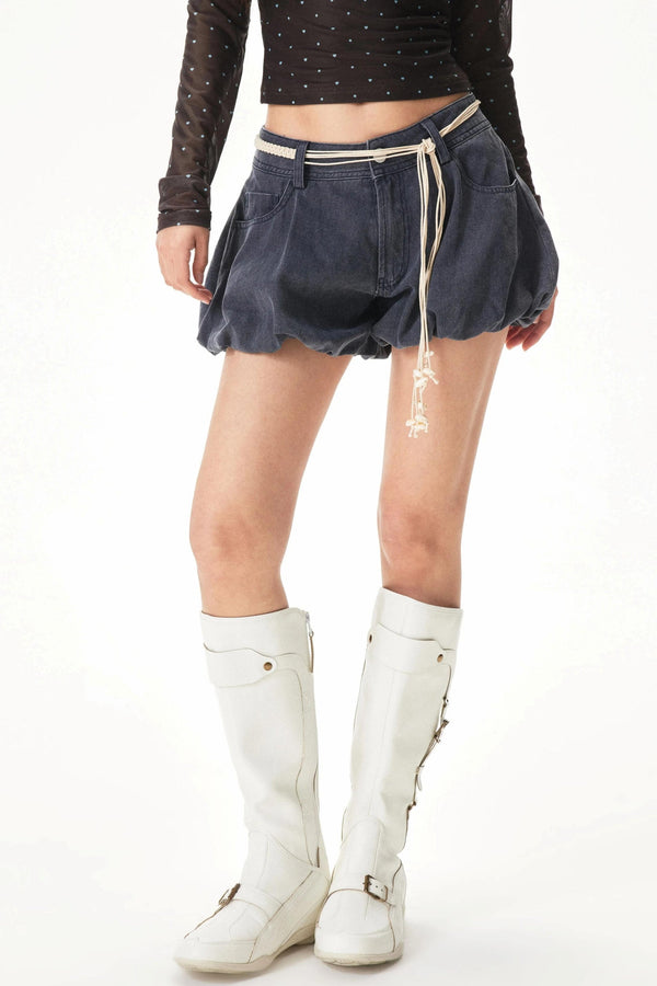 Retro Floral Denim Shorts