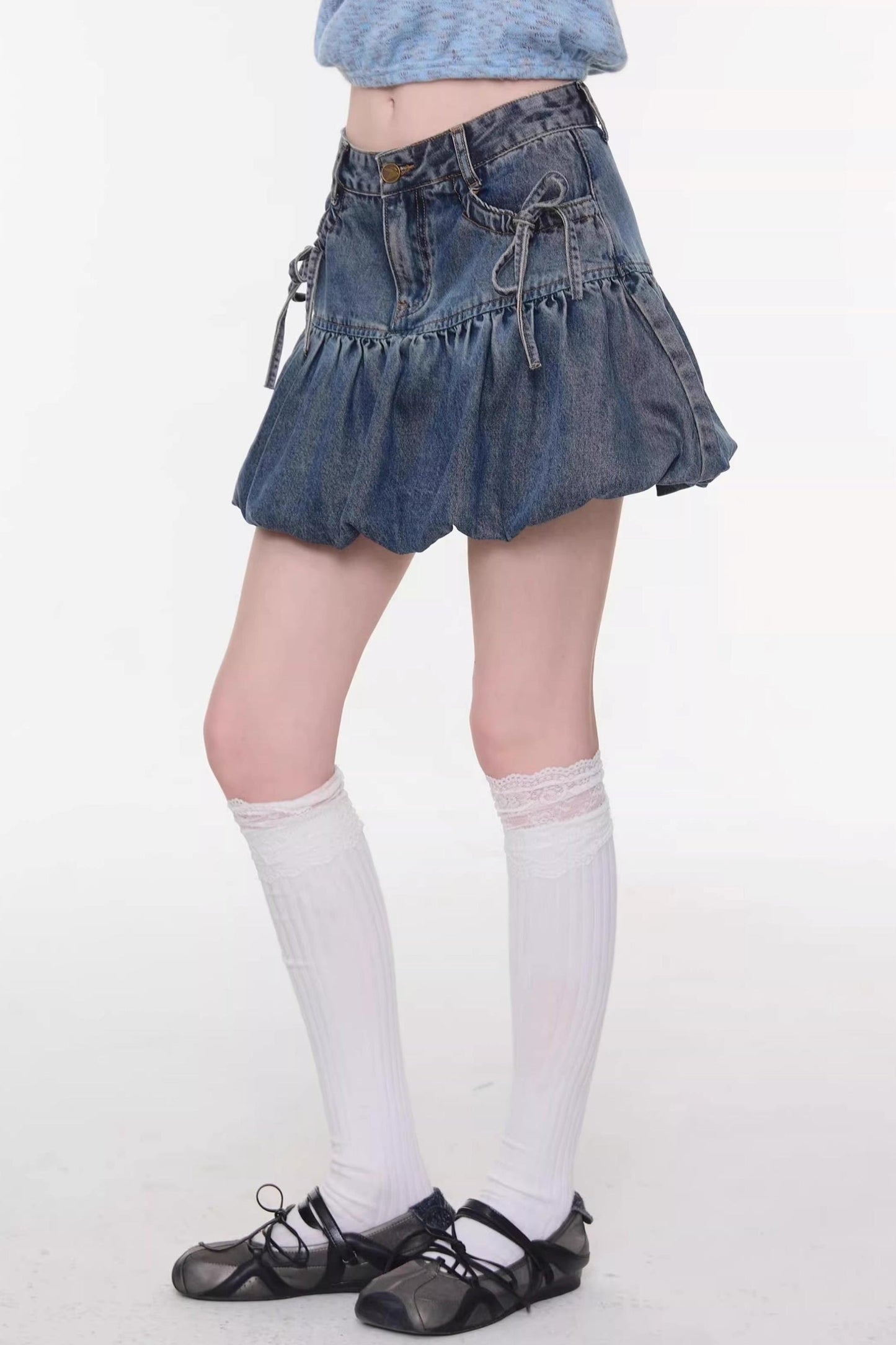 Sweet Bubble Denim Skirt