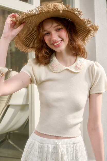 フローズンフラワーズタイトトップス