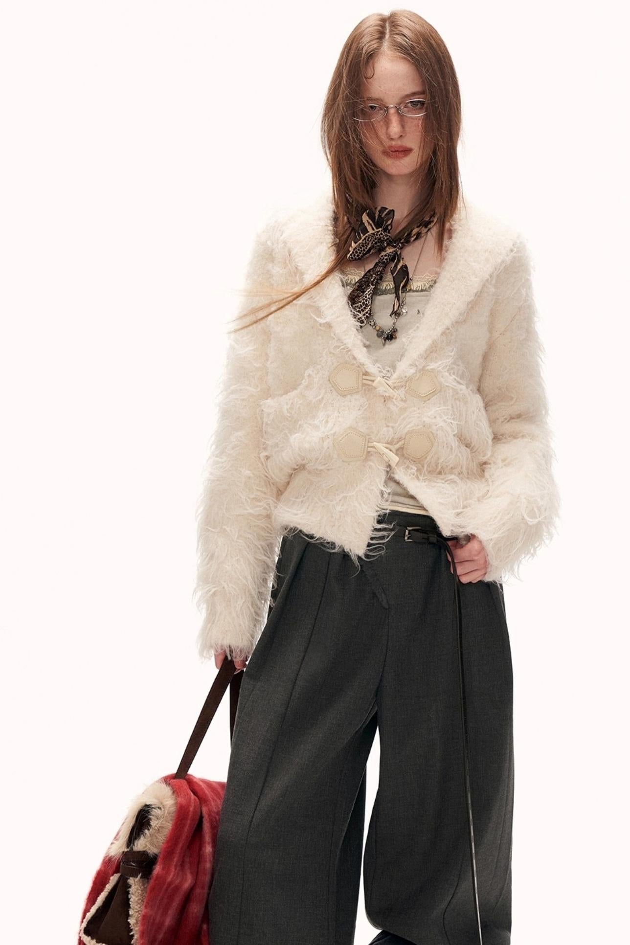 White Loop Yarn Cardigan