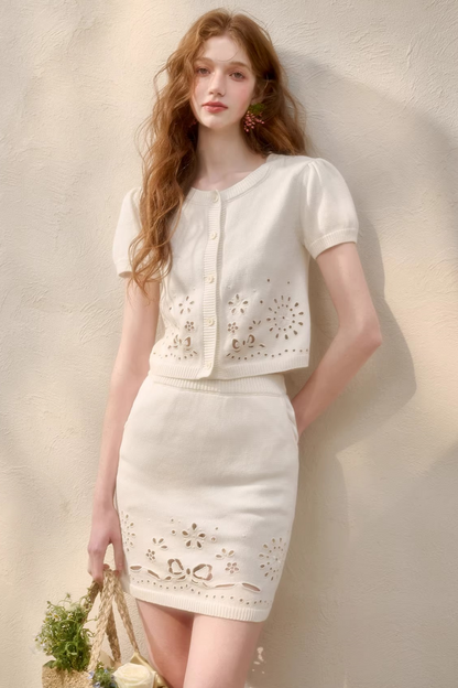 パフスリーブフレンチトップス＋スカート