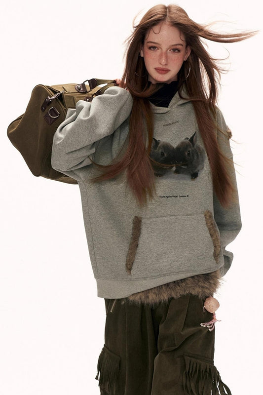 スターレビットフーデッドスウェット