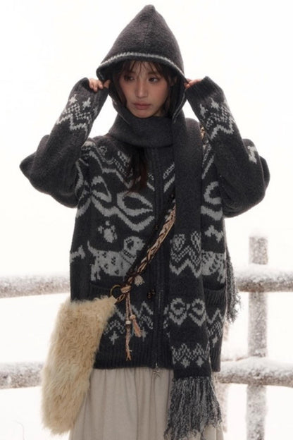 パピージップカーディガン+ハットスカーフ