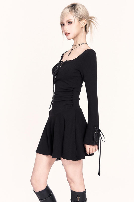 ロマンティックスクエアネックドレス