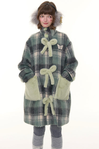 Retro Plaid Woollen Coat
