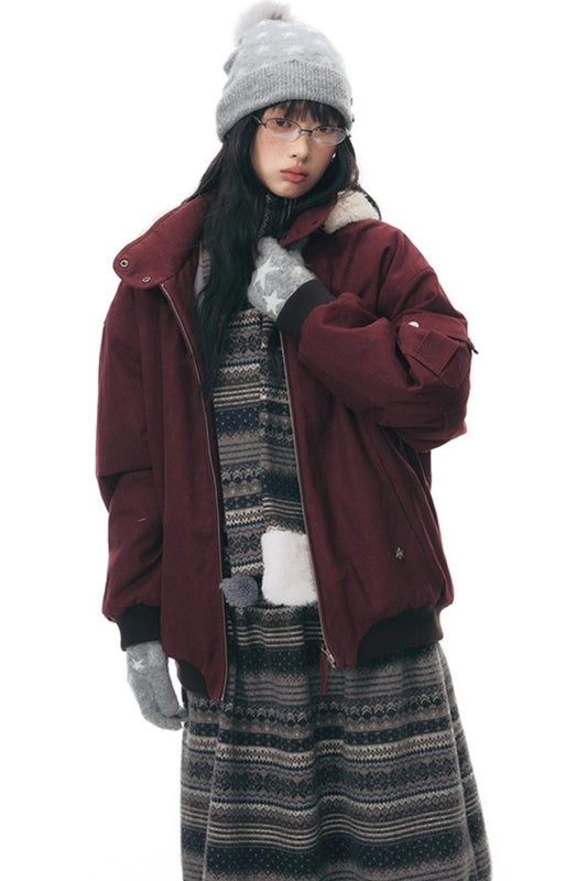 ダークレッドルーズジャケット