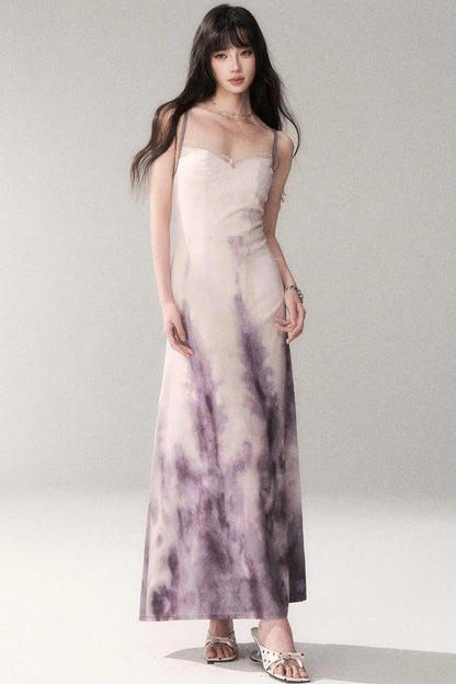 Lila-Abendbrise-Kleid
