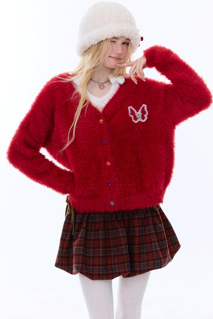 Red Christmas Cardigan Sweater