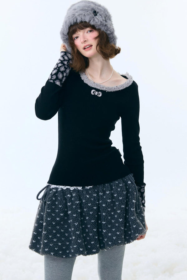 Leopard Print Knit Sweater