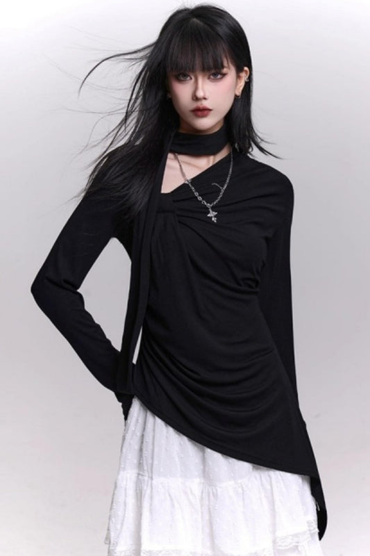 Black Gothic Long Sleeve Top