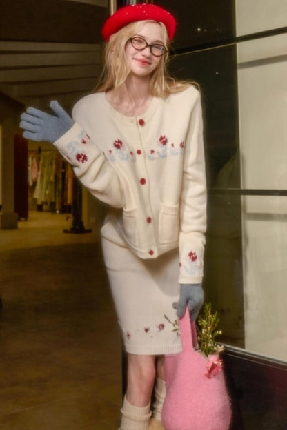 スイートベリーニットトップス+タイトスカート