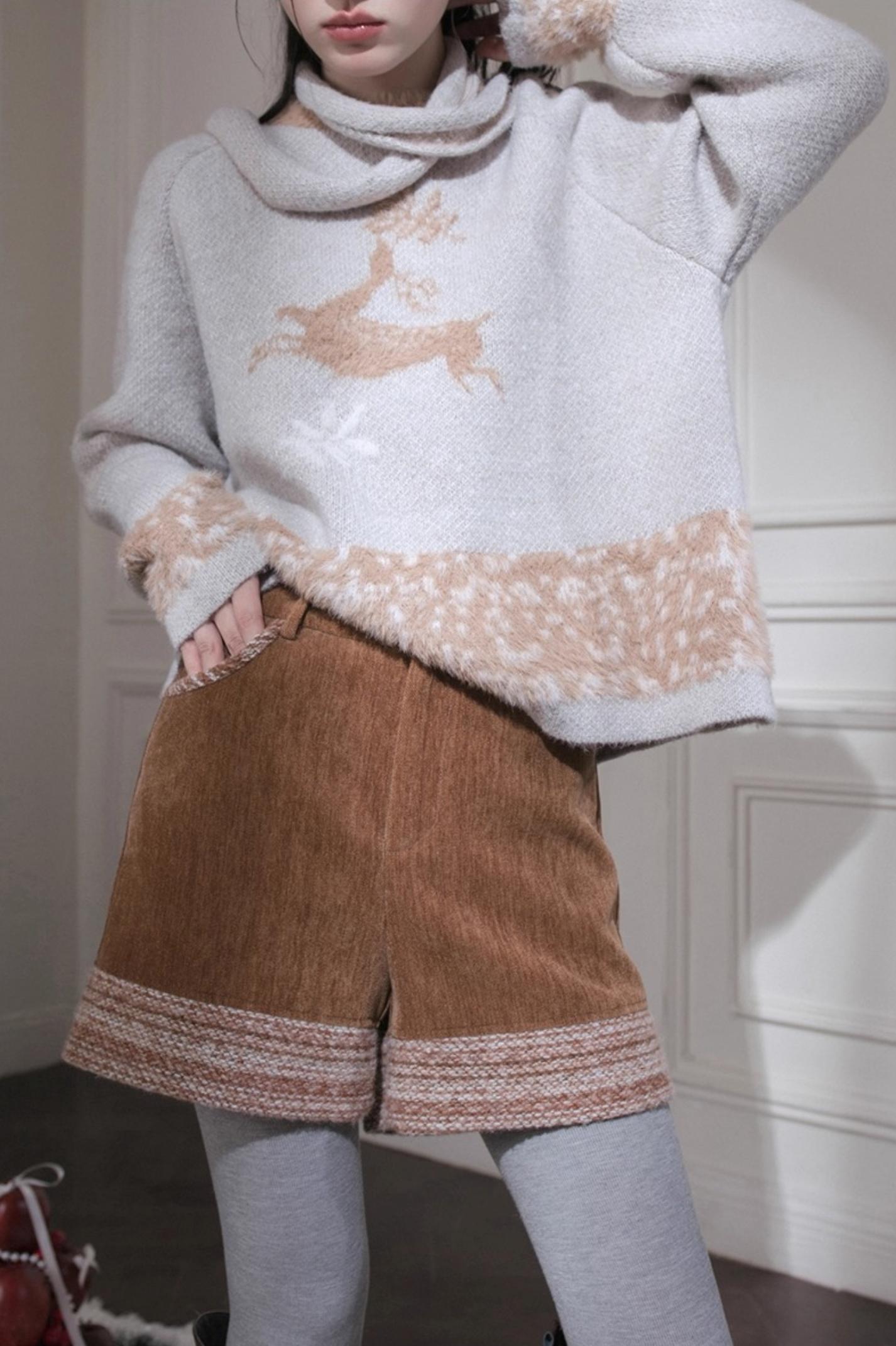 コーデュロイステッチショートパンツ