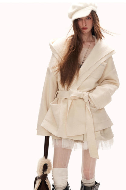 Double Layered Fur Shrimmed Coat