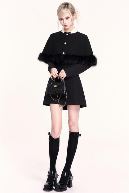 ツーピースウールラップドレスセットアップ　