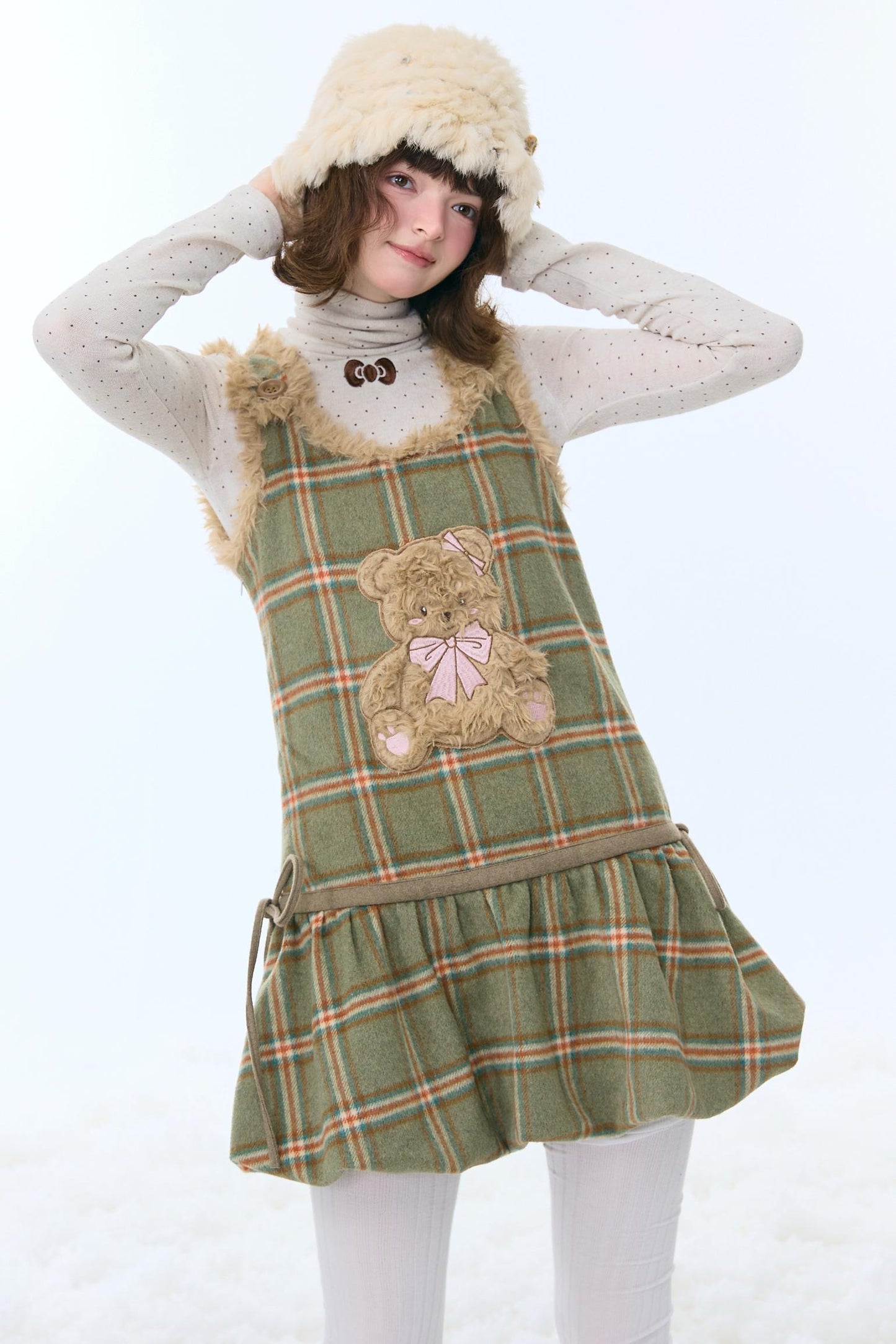 Forest Plaid Teddy Dress