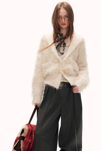 ホワイトループヤーンカーディガン