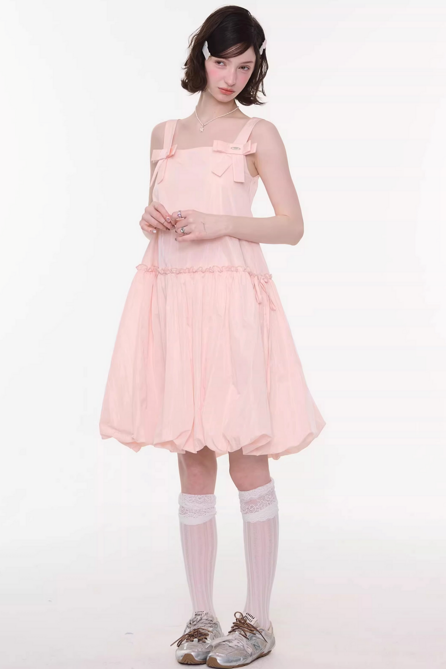 Ribbon Sweet Balloon Camisole Dress