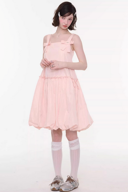 Ribbon Sweet Balloon Camisole Dress