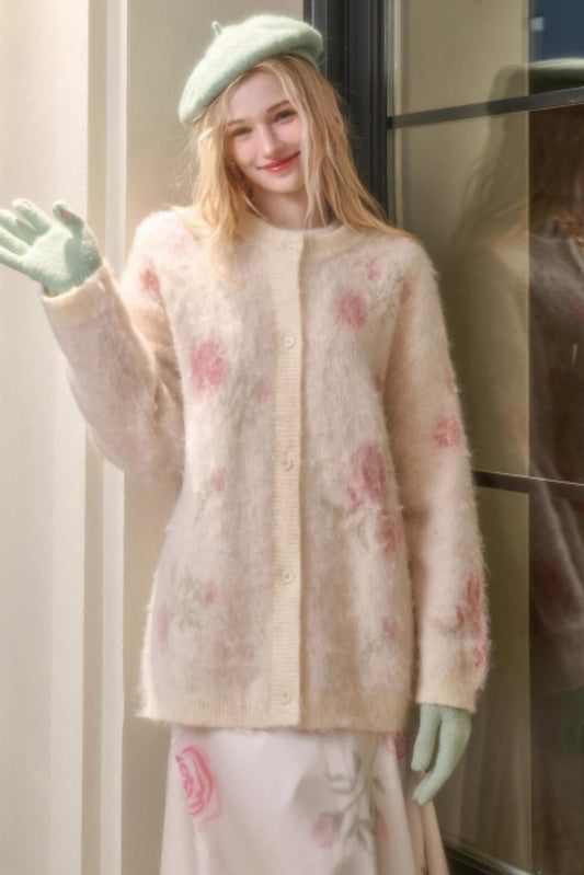 スイートレトロガーリーニットカーディガン