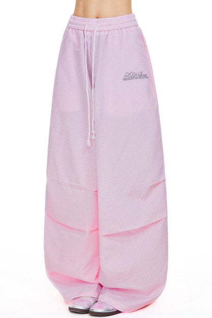 Retro Little Check Wide Leg Pants