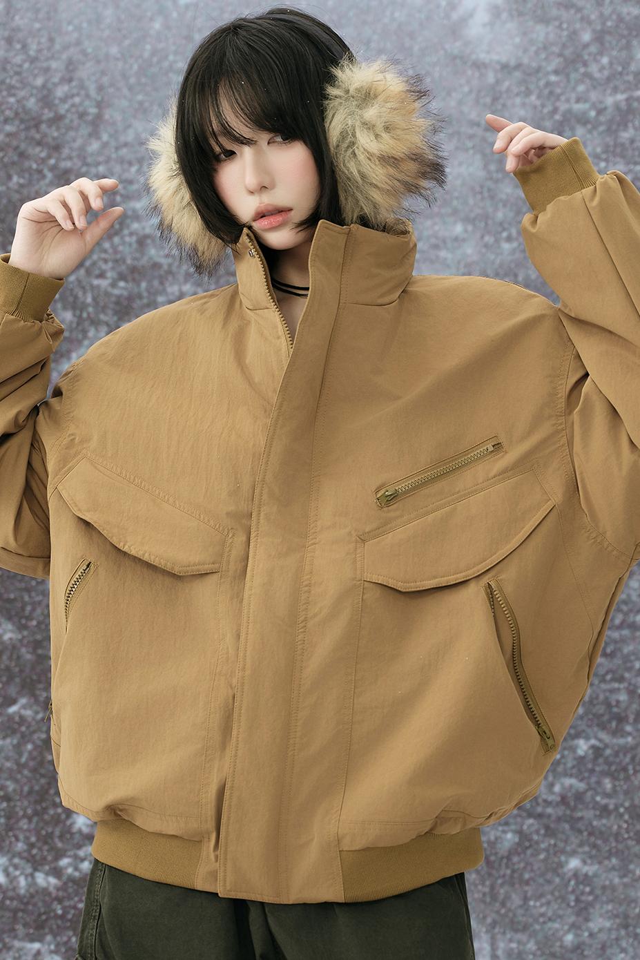 Cotton Padded Stand Collar Jacket