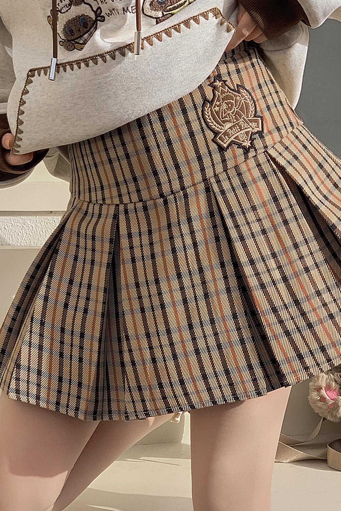 レトロプレッピープリーツスカート