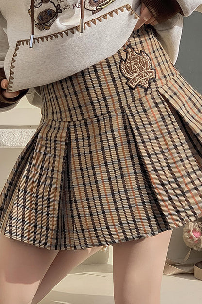 レトロプレッピープリーツスカート