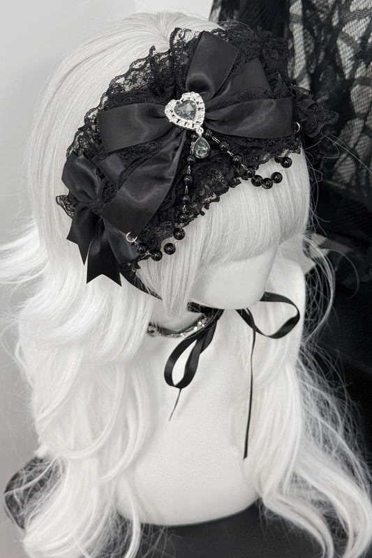 Heart Jewel Ribbon Headpiece