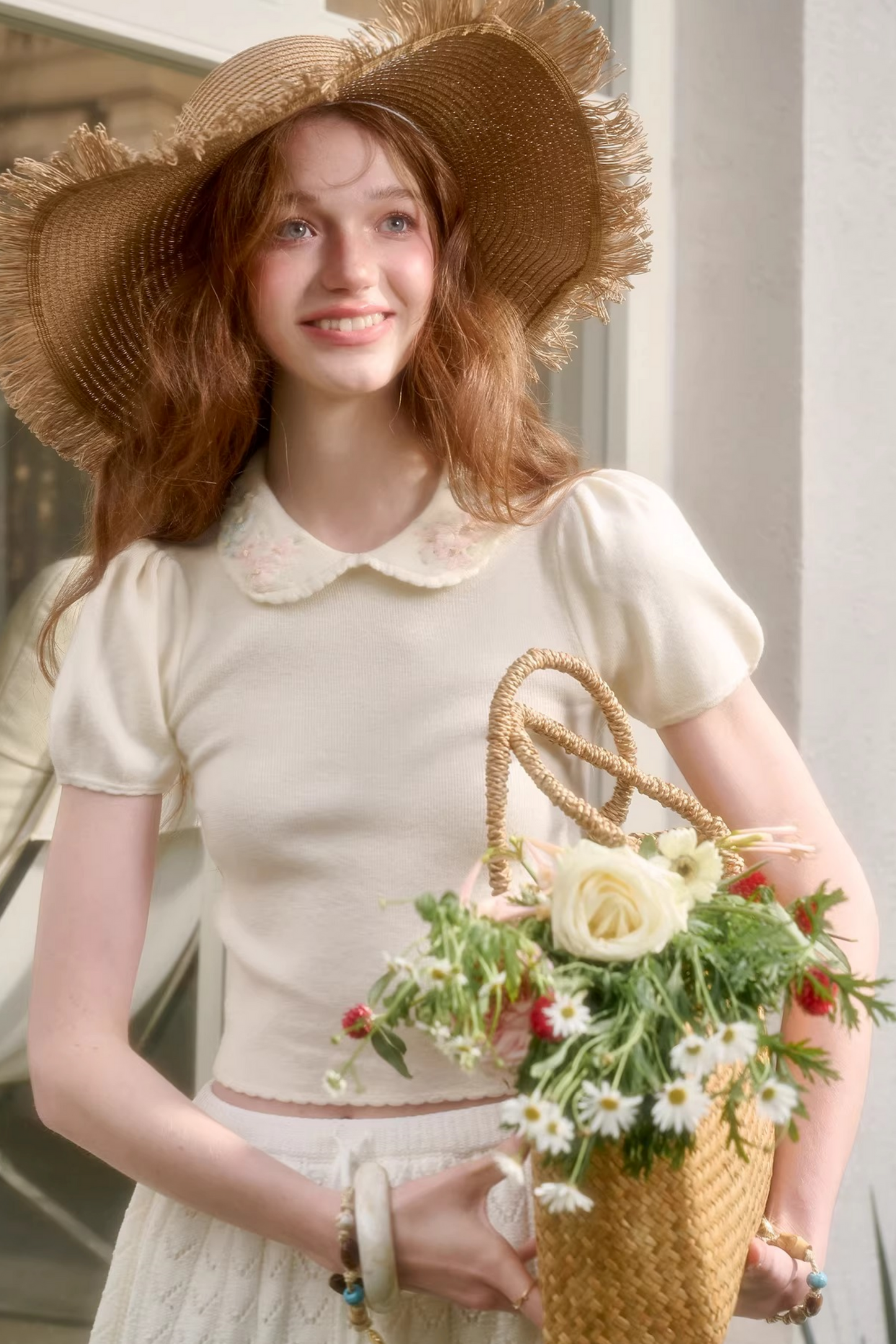 フローズンフラワーズタイトトップス