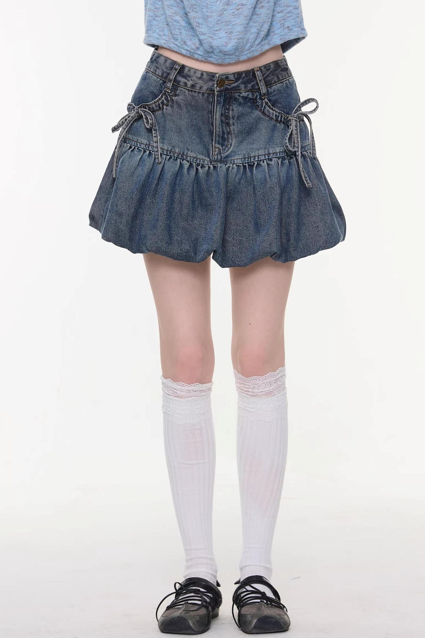 Sweet Bubble Denim Skirt