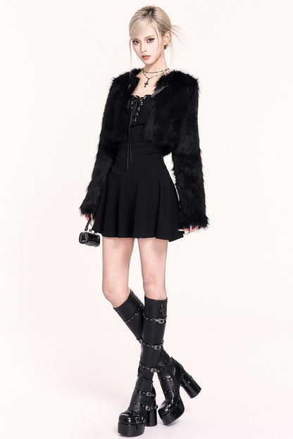 エレガントブラックファーコート