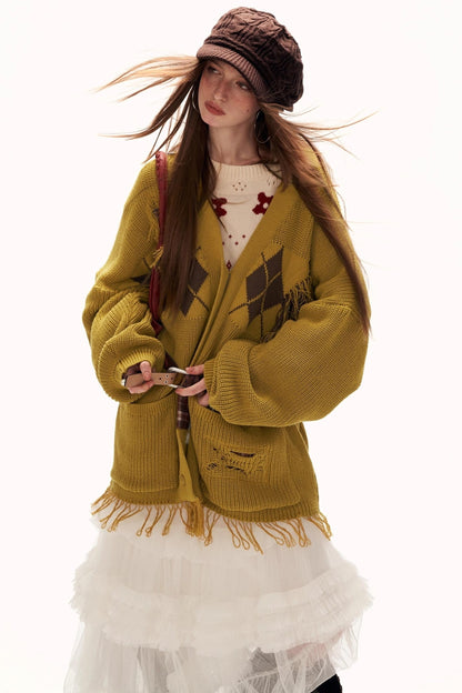 Patchwork Tassel Knit