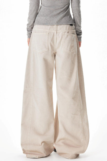 pantalón cargo lavado retro color albaricoque