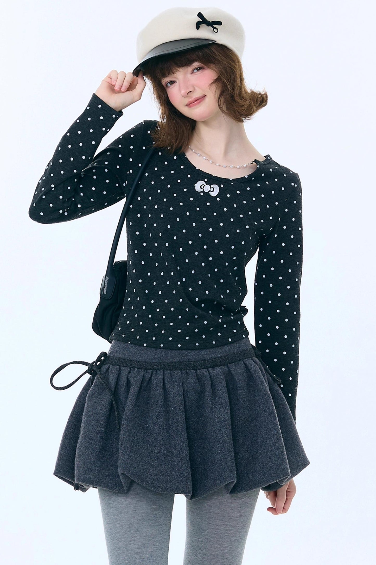Polka Dot Chain Knit Top