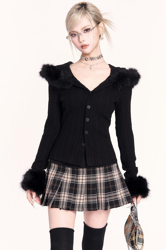 Retro Check Pleated Skirt