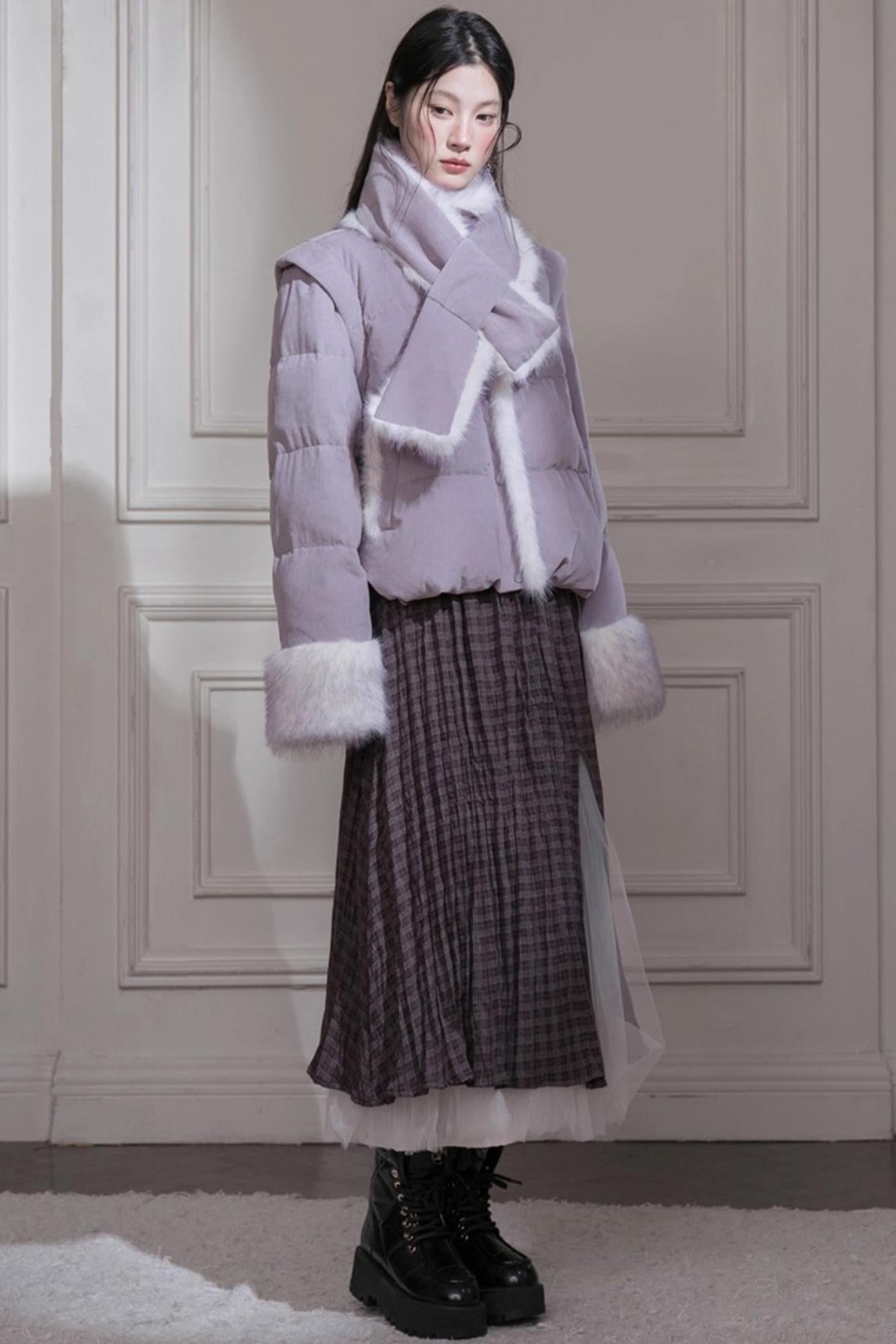 ロマンティックレイヤリングチェックスカート