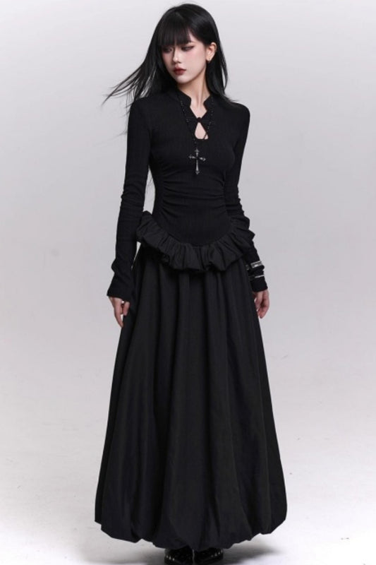 Black Knit Bodycon Dress