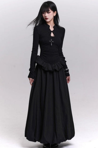 Black Knit Bodycon Dress