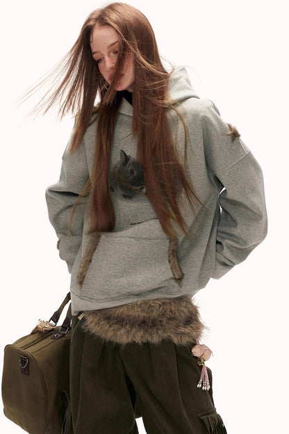 スターレビットフーデッドスウェット