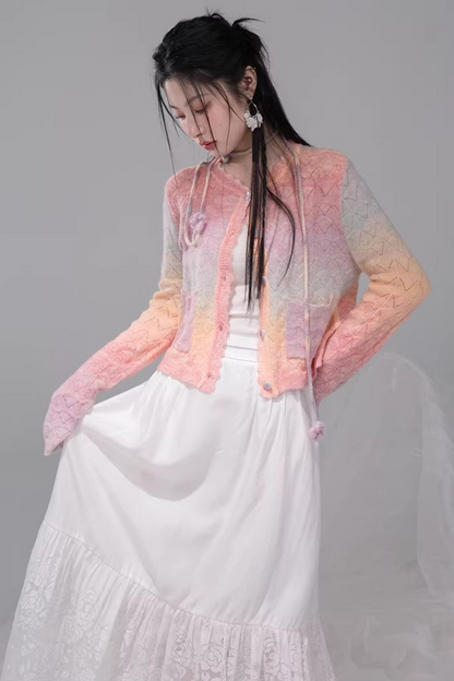 グラデーションレインボーカーディガン