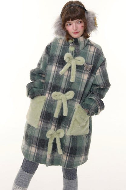 Retro Plaid Woollen Coat