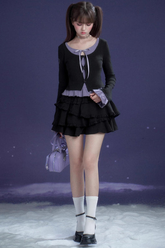 スイートロマンティックラッフルドトップス