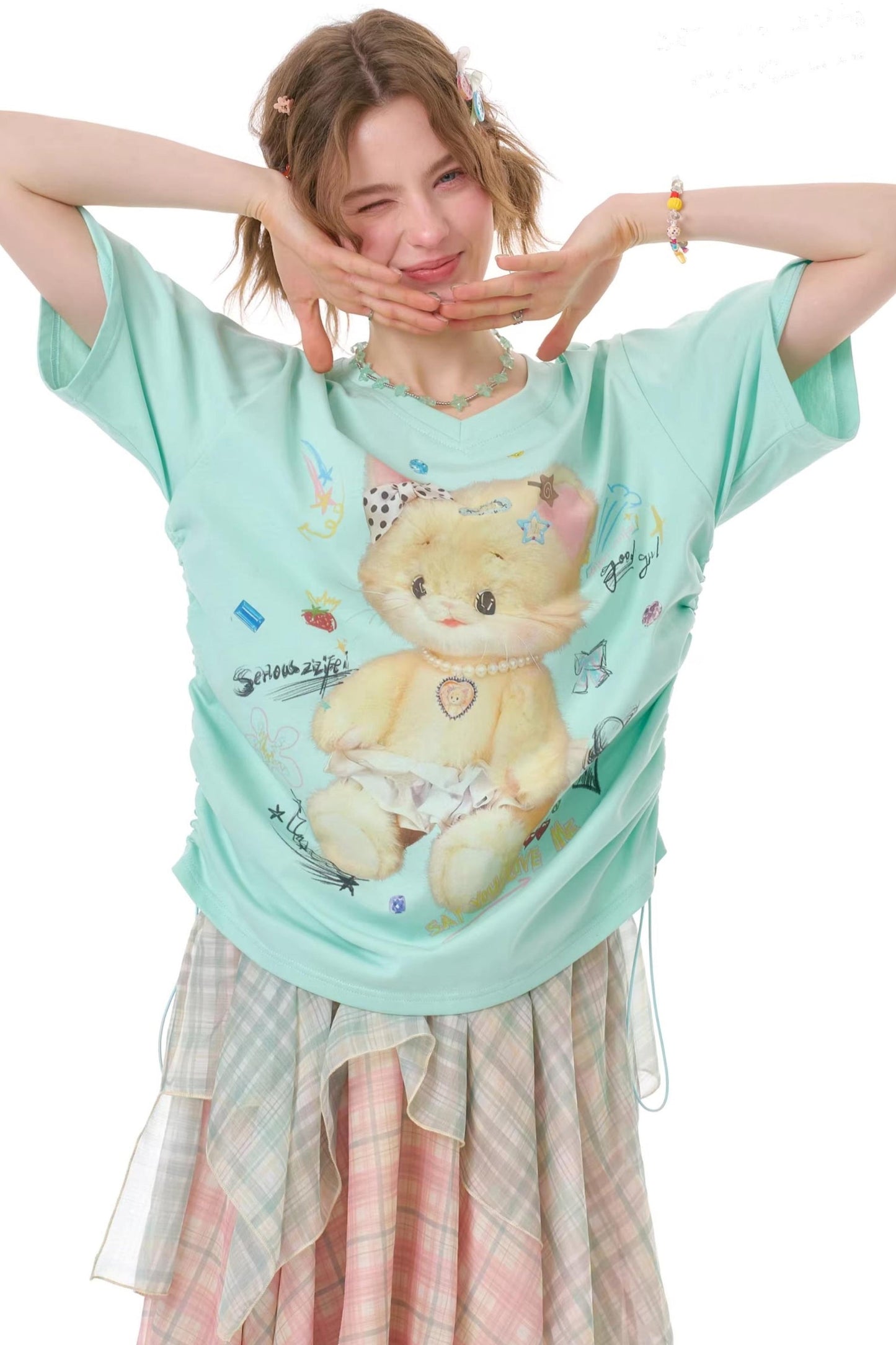 Gummy Bear V-Neck Top