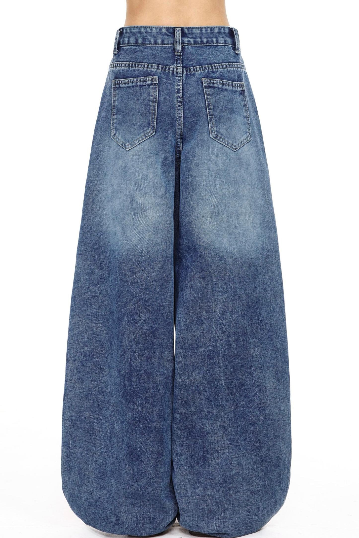 Retro Blue Star Denim Pants