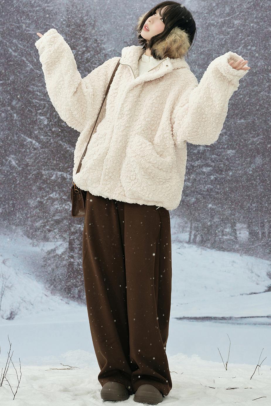 Solid color straight pants