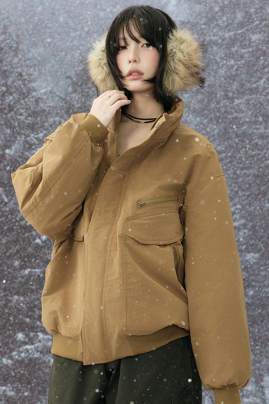 Cotton Padded Stand Collar Jacket