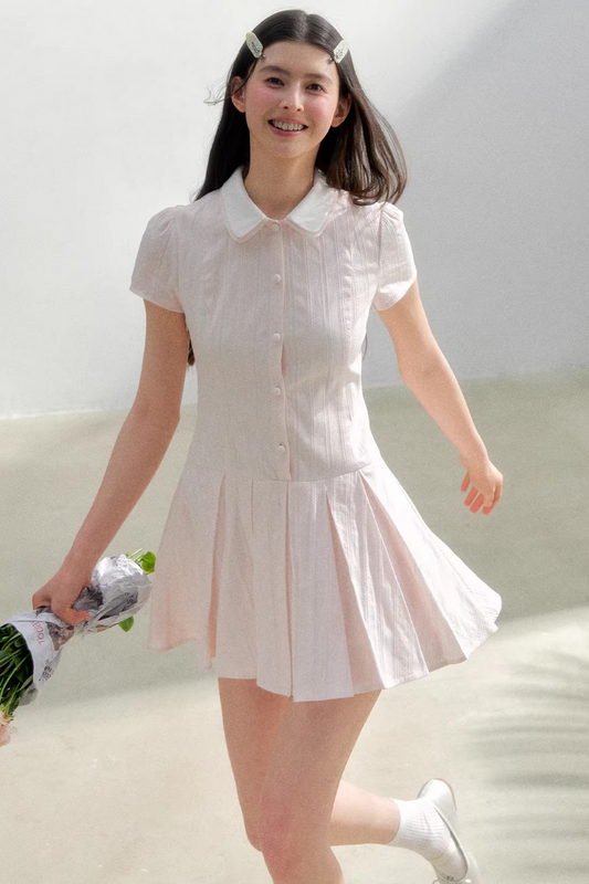 레트로 칼리지 셔츠 원피스
